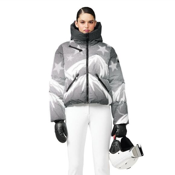 Goldbergh Pammy Dotty Ski Jacket NWT US 4 Black White Print Waterproof Down - Picture 1 of 11